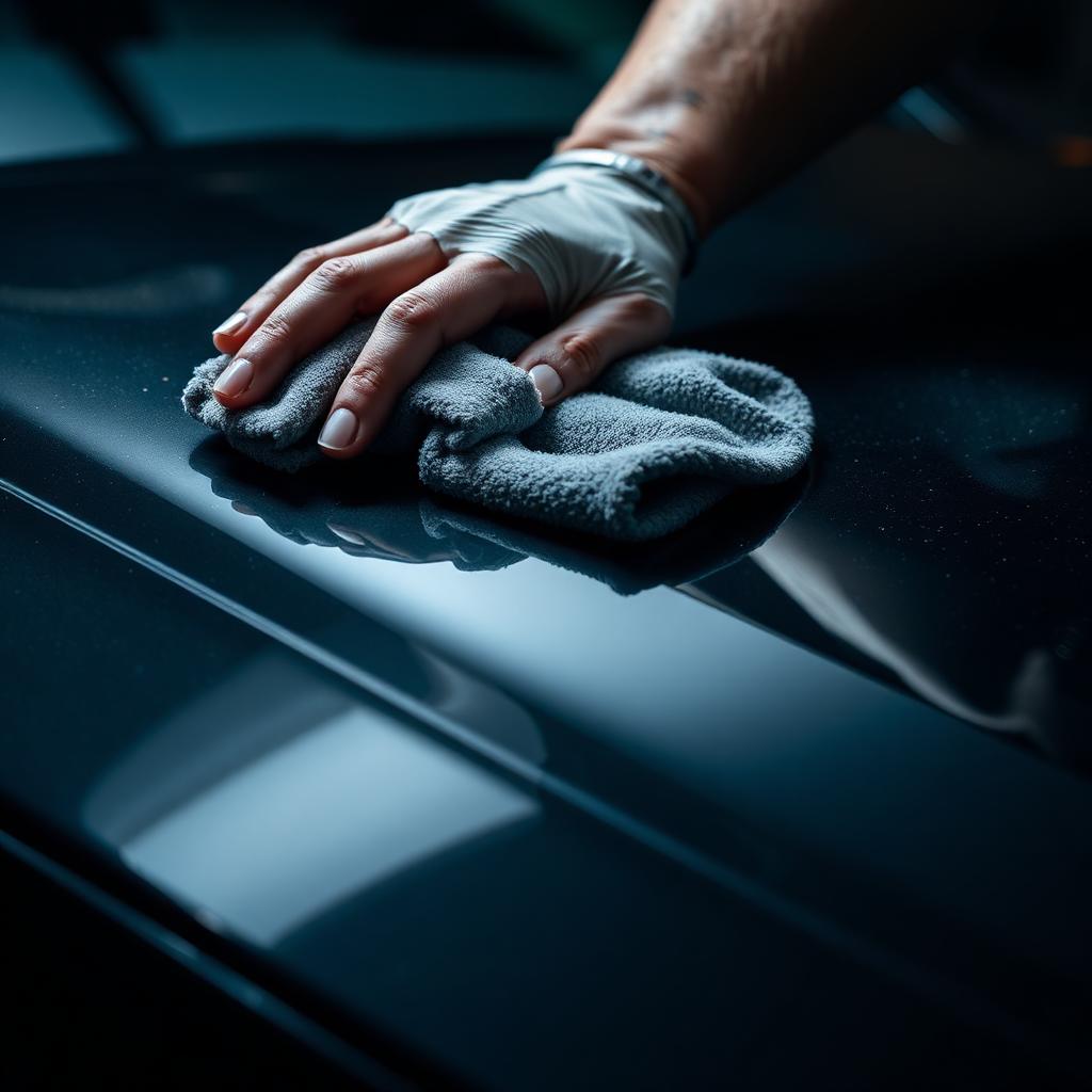 Car detailing close-up